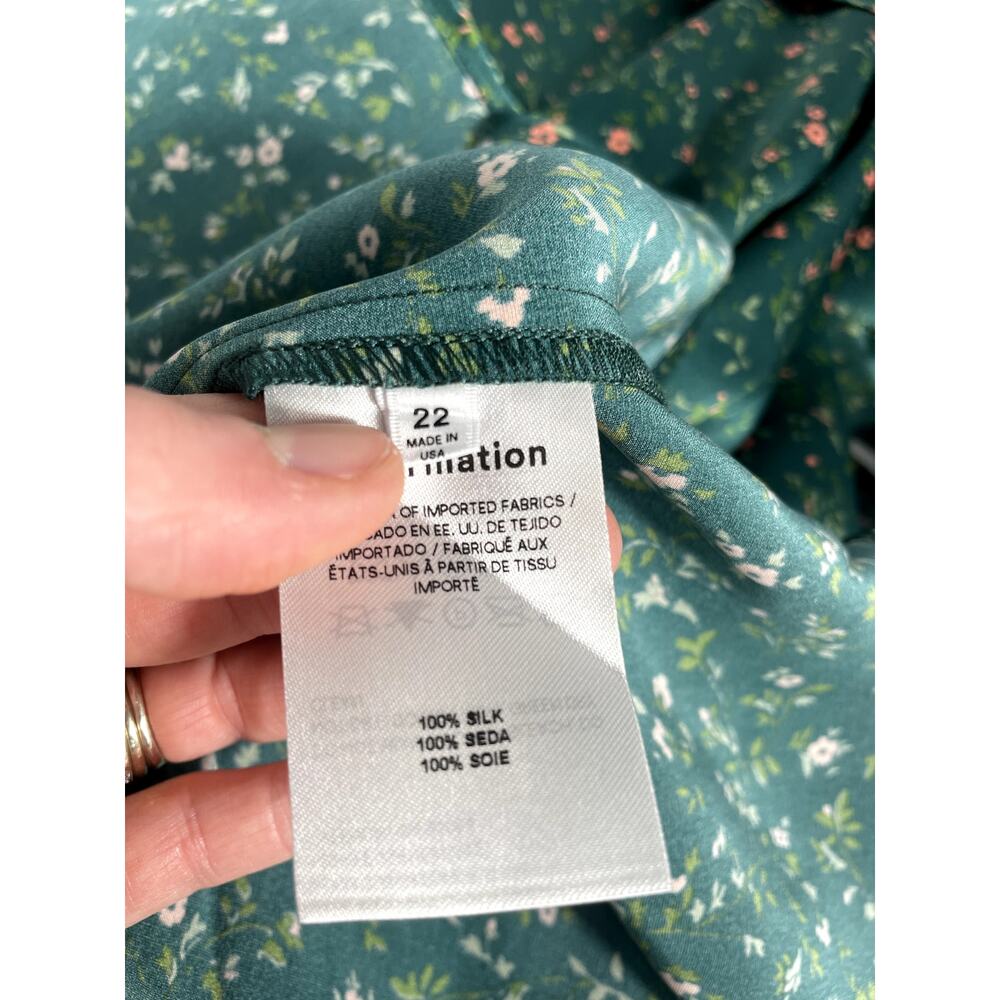 NWT Reformation Kaye Silk Dress Maxi Coriander Fairy Green Floral Sz 22 Babydoll - Picture 13 of 16